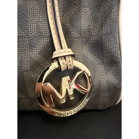 Michael Kors Dark Brown Monogram Satchel - Brown Logo - GENTLY USED - Picture 3 of 9